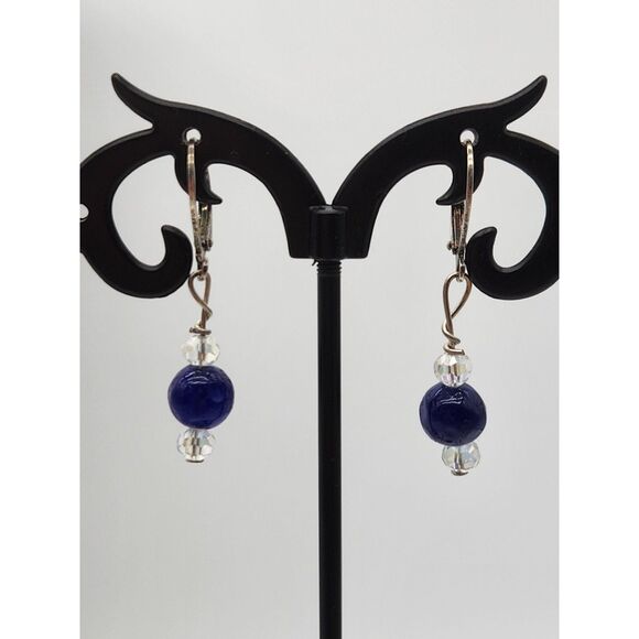 Monet Fiery Sapphire Blue Rhinestone Glass Bead Clear AB Chez Bead Necklace Set - Picture 4 of 11